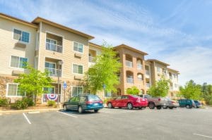 Exterior of Skyline Place senior living community in Sonora, CA
